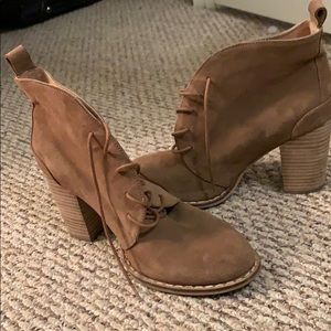 Leather lace booties worn twice 9 1/2